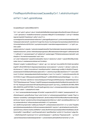 First Report of Anthracnose Caused by Colletotrichum lupini on Yellow Lupin in Korea.docx