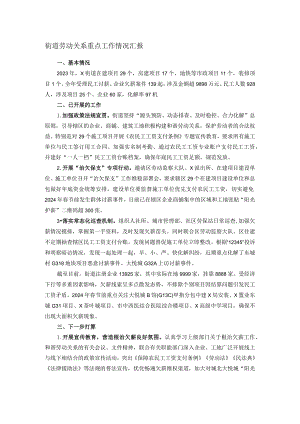 街道劳动关系重点工作情况汇报.docx