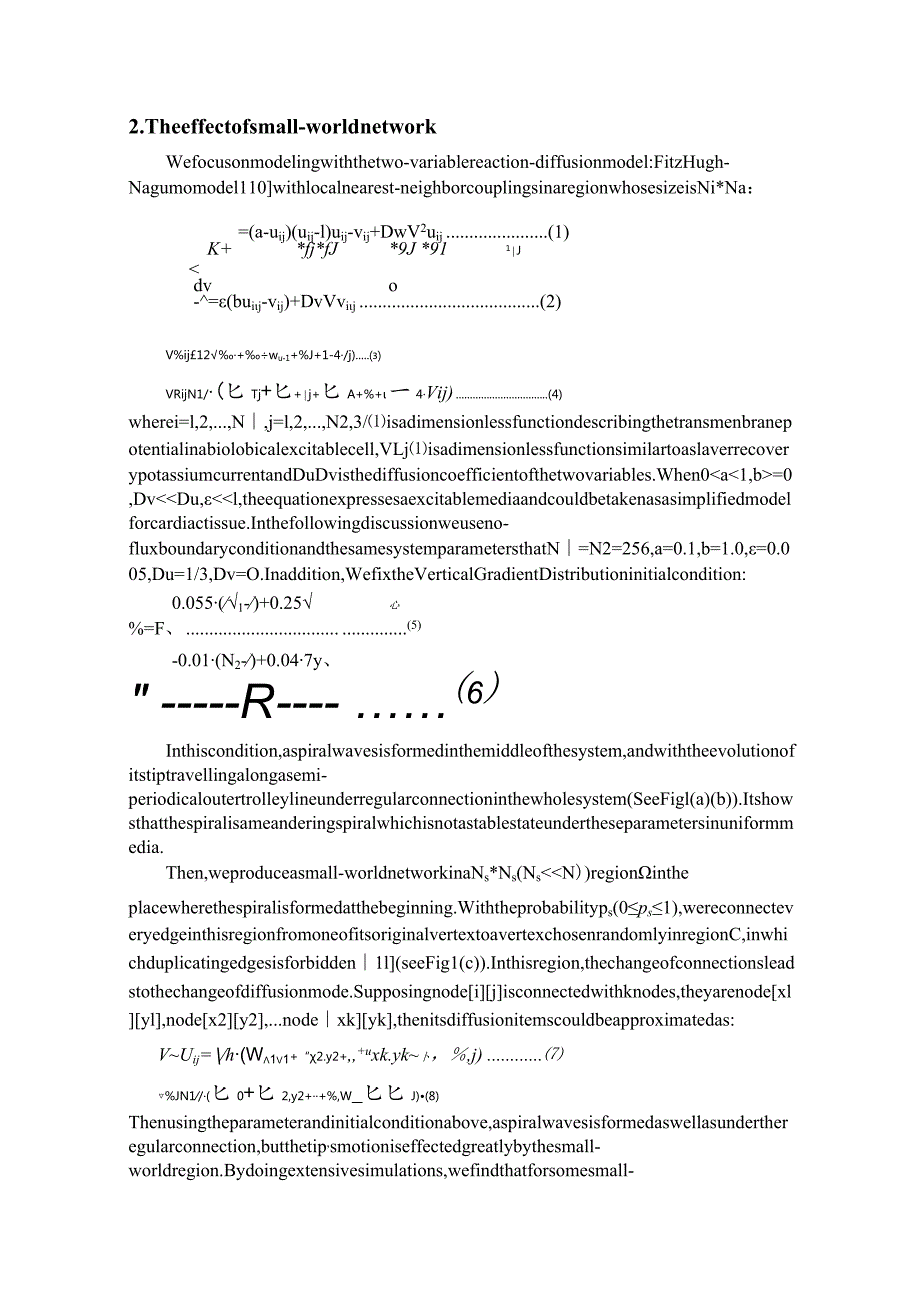 attractionofspiralwavesbylocalizedinhomogeneitieswithsmall-worldconnectioninexcitablemedia.docx_第2页