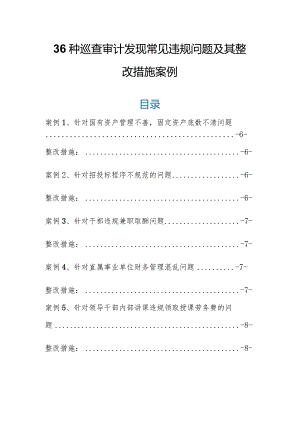 36种巡查审计发现常见违规问题及其整改措施案例.docx