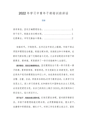 2022年学习中青年干部培训班讲话.docx