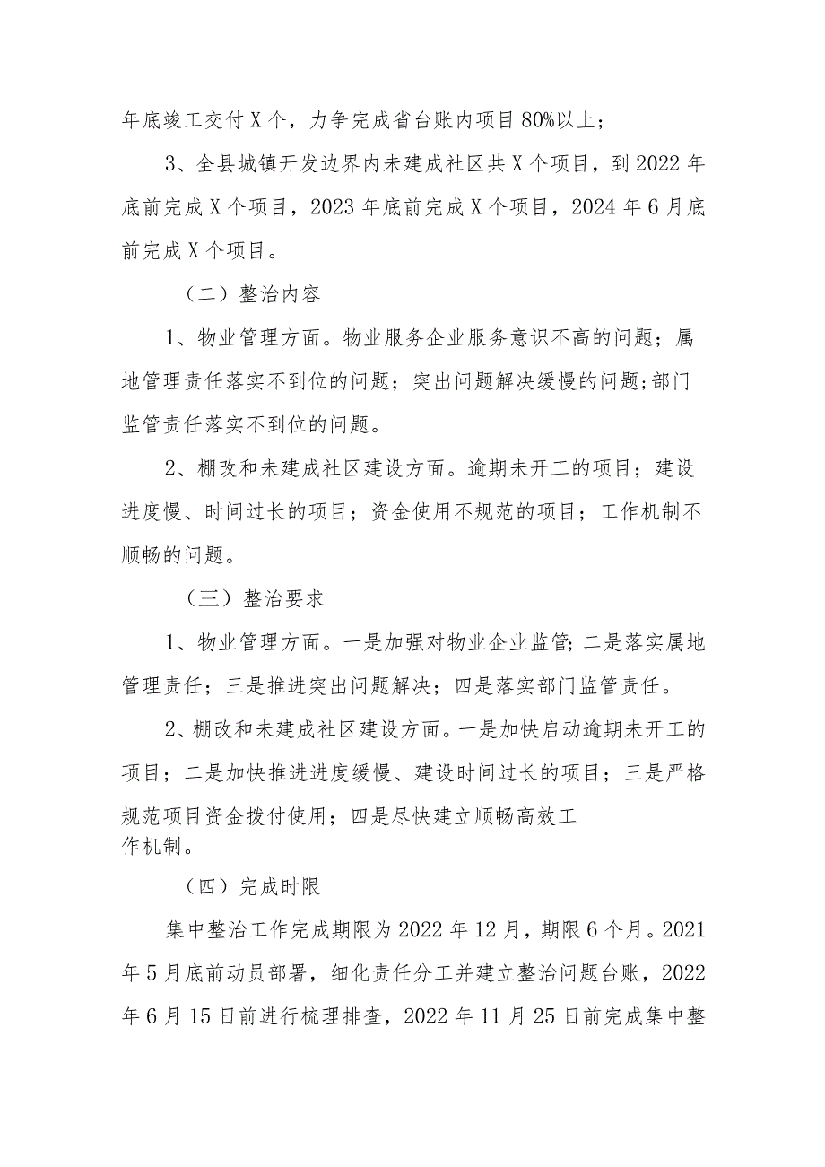 《全县物业领域、棚户区改造和城镇开发边界内未建成社区建设集中整治工作实施方案》实施效果评价报告.docx_第3页