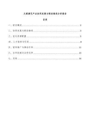 文娱演艺产业协同发展与联动推进分析报告.docx