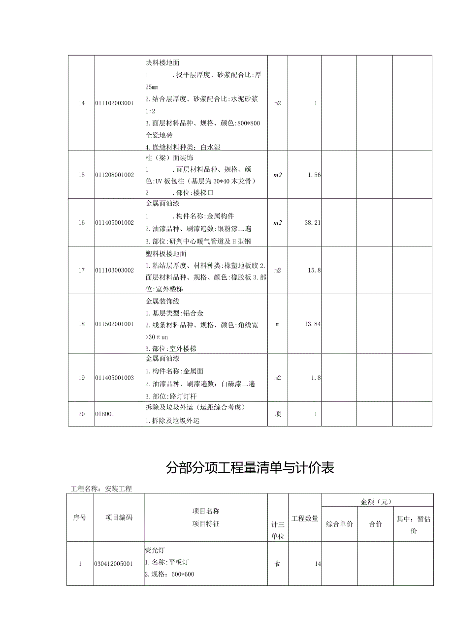 工程量清单分部分项工程量清单与计价表.docx_第3页