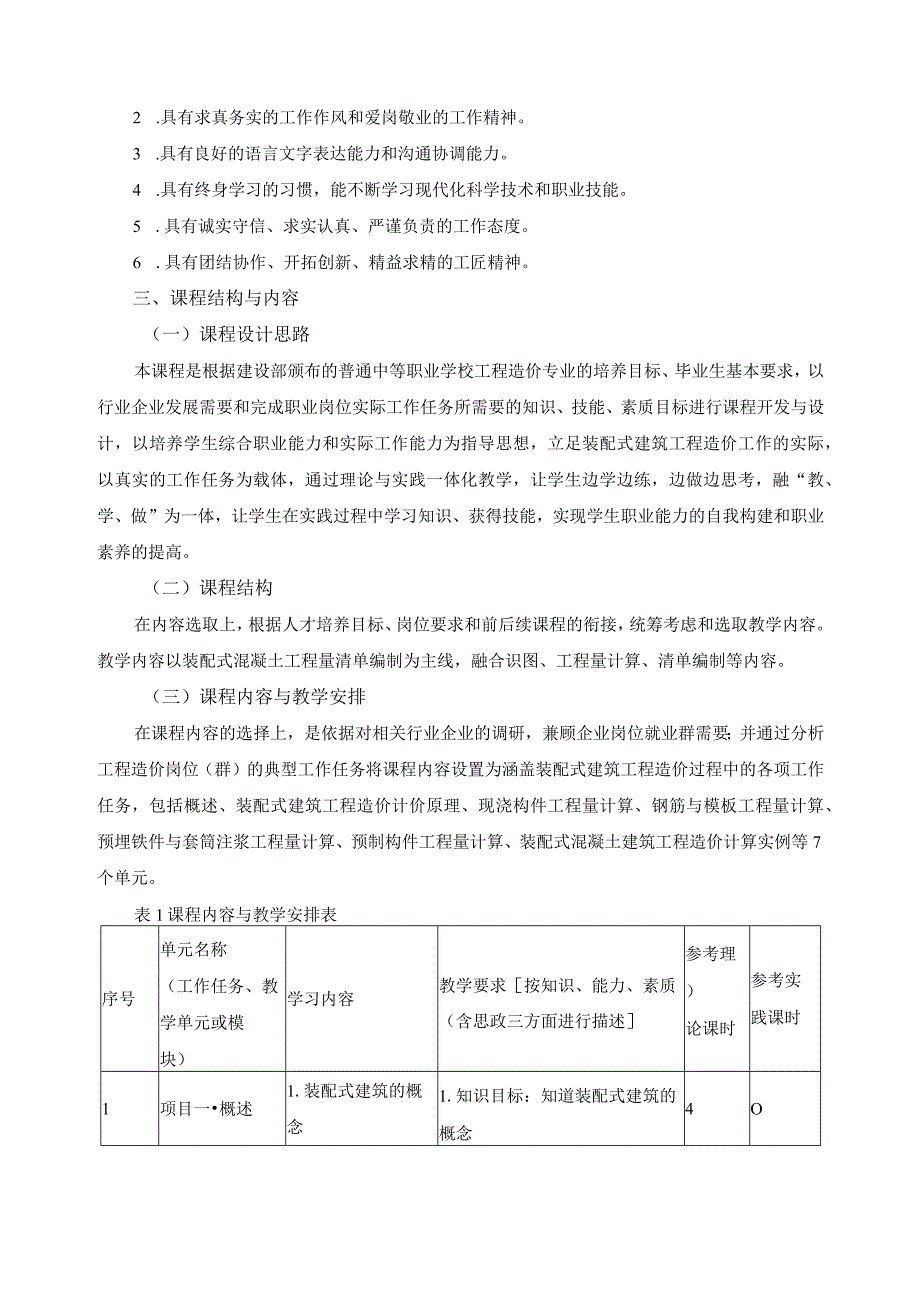 《装配式建筑工程造价概论》课程标准.docx_第2页