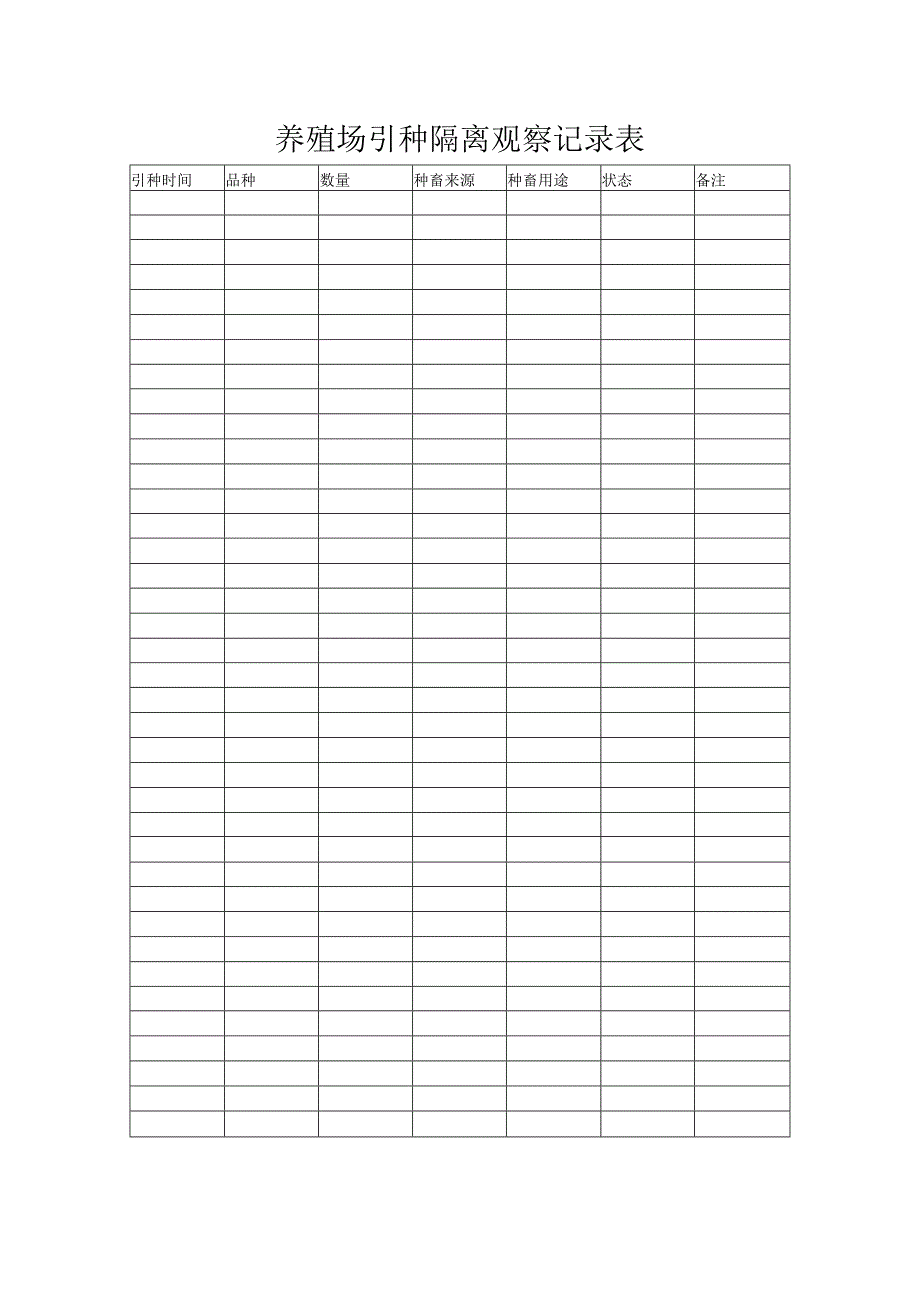 养殖场引种隔离观察记录表.docx_第1页