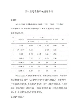 天气雷达设备吊装设计方案.docx