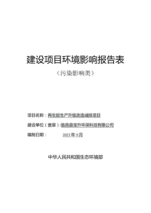 再生胶生产升级改造减排项目环评报告表.docx