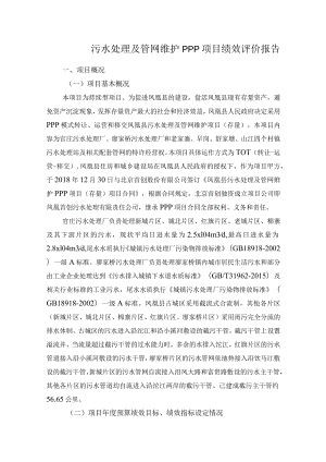 污水处理及管网维护ppp项目绩效评价报告.docx