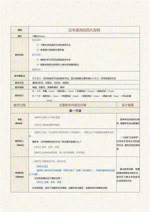 《中华优秀传统文化选讲》教案第9课汉字源流和四大发明.docx