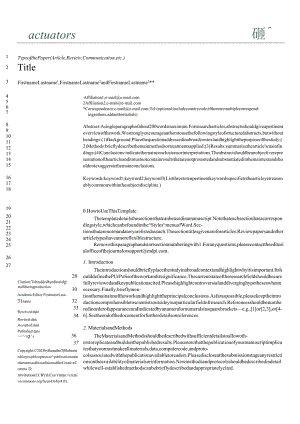 MDPI期刊《Actuators》论文投稿模板.docx