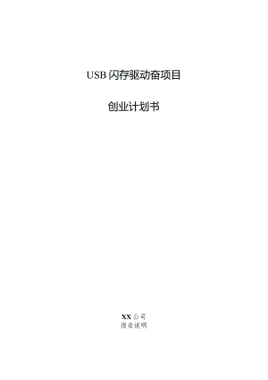 USB闪存驱动器项目创业计划书.docx