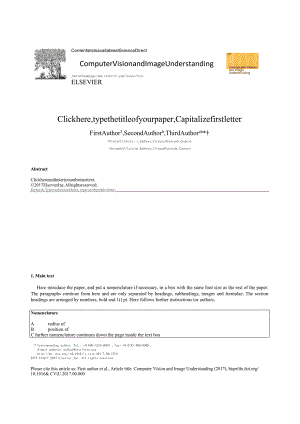 Elsevier期刊《ComputerVisionandImageUnderstanding》论文投稿模板.docx