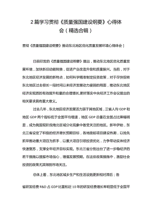 2篇学习贯彻《质量强国建设纲要》心得体会（精选合辑）.docx