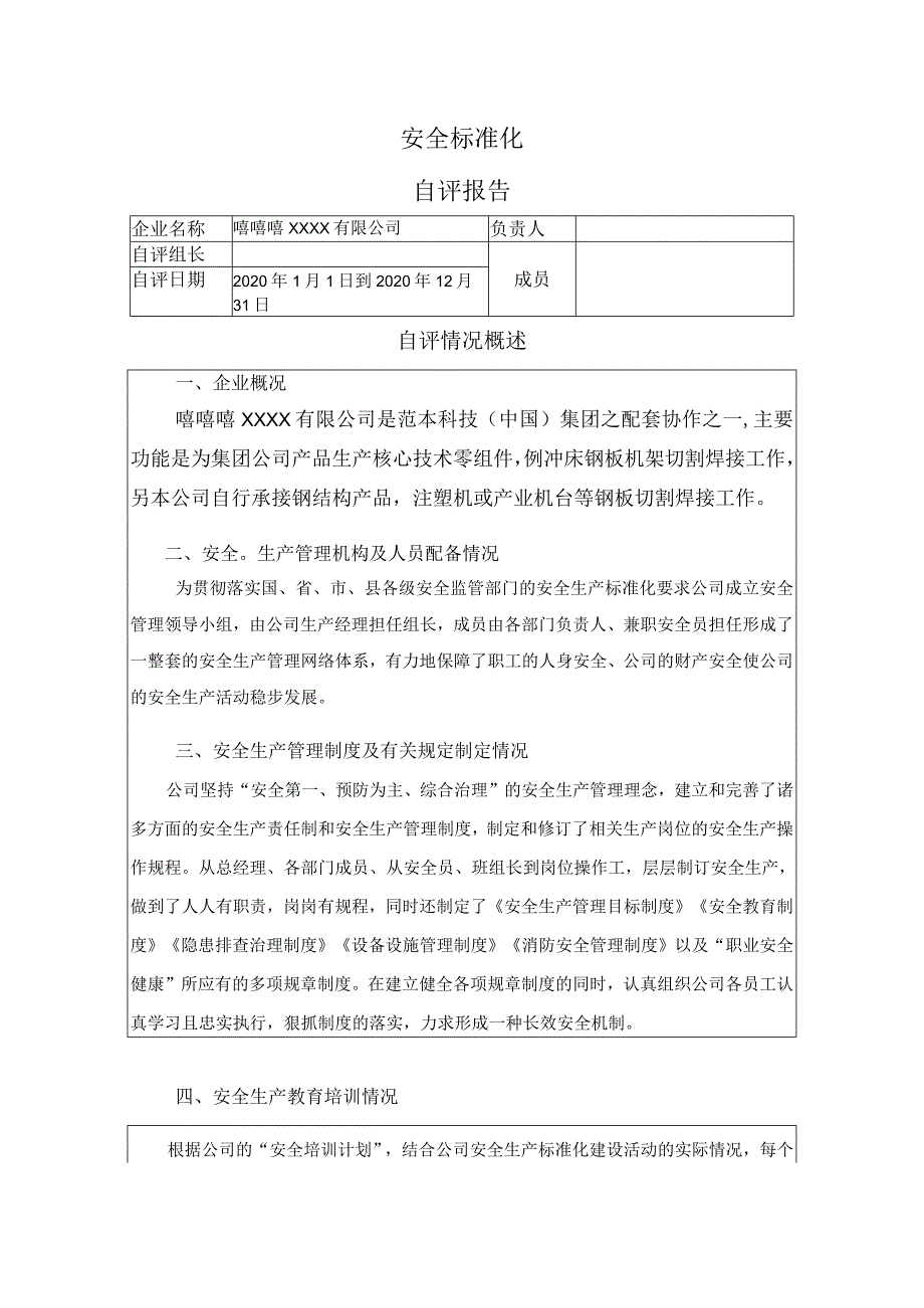 XXX公司安全标准化自评报告.docx_第2页