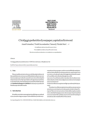 Elsevier期刊《NuclearInstruments&MethodsinPhysicsResearchSectionA》论文投稿模板.docx