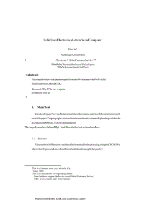Elsevier《SolidStateElectronicsLetters》SSEL论文投稿模板.docx