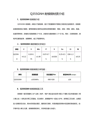 Q355GNH耐候钢材质介绍.docx