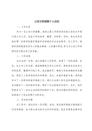 公安文职辅警个人总结.docx