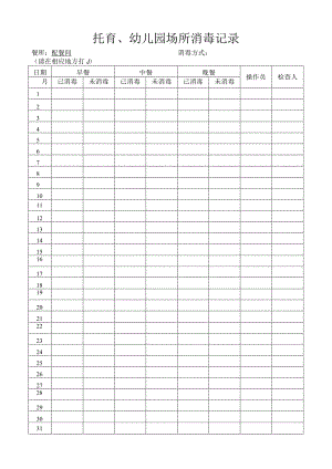 托育、幼儿园场所消毒记录.docx