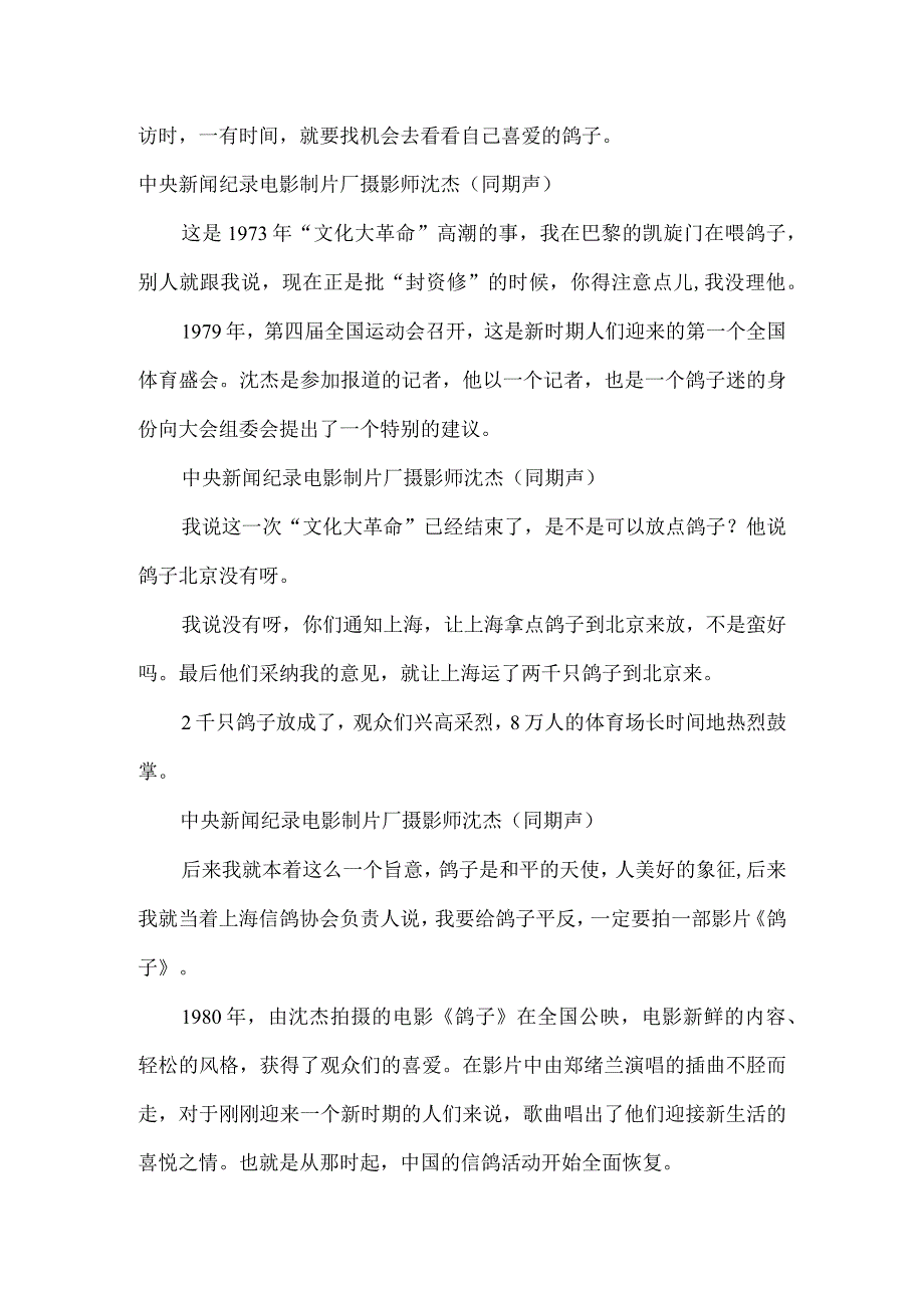 宣传片解说词飞舞的白鸽.docx_第3页