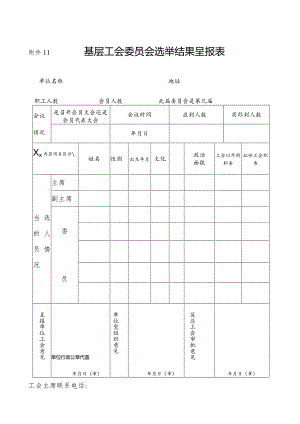 基层工会委员会选举结果呈报表.docx