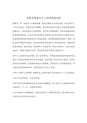 巡察反馈意见个人对照检查材料.docx