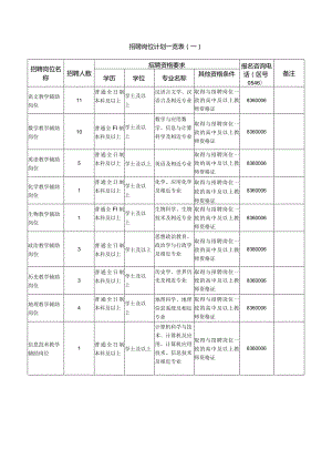 招聘岗位计划一览表（一）.docx