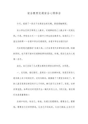 安全教育交通安全心得体会.docx