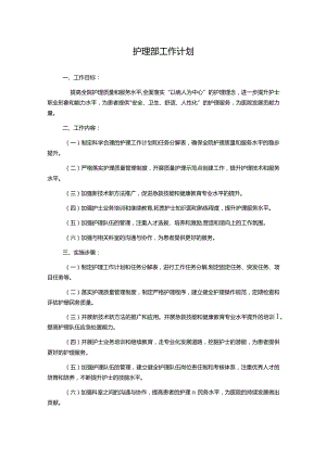 护理部工作计划.docx