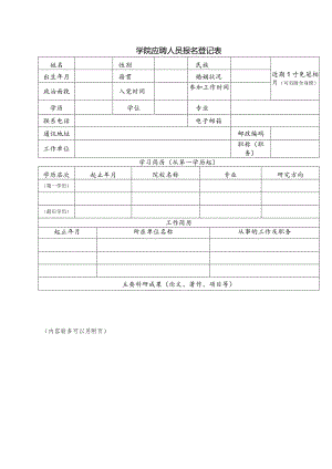 学院应聘人员报名登记表.docx