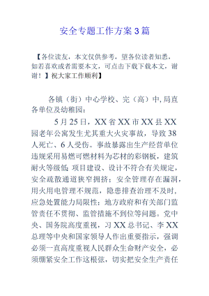 安全工作的专项方案.docx