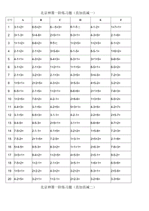 北京神墨一阶练习试题[直加直减一].docx