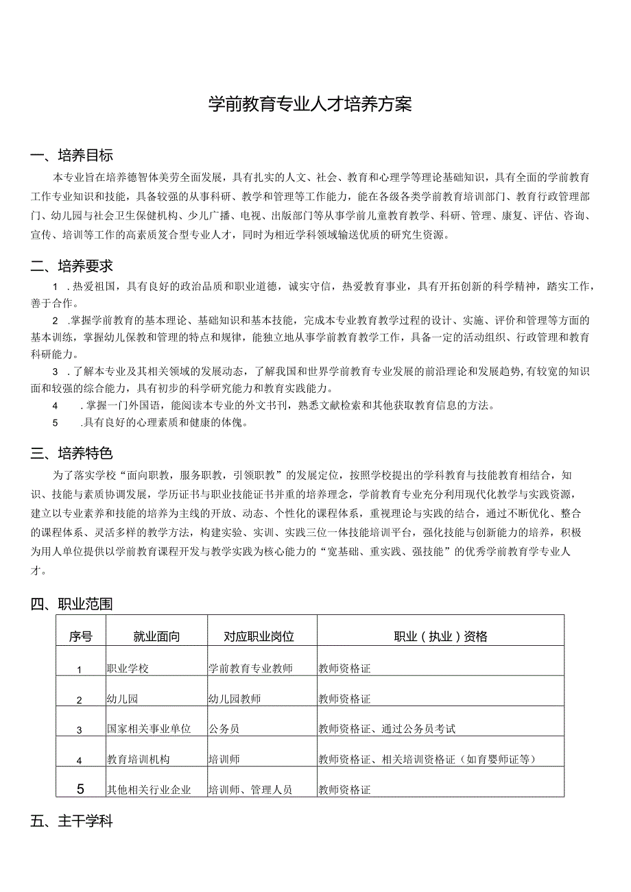 学前教育专业人才培养方案.docx_第1页