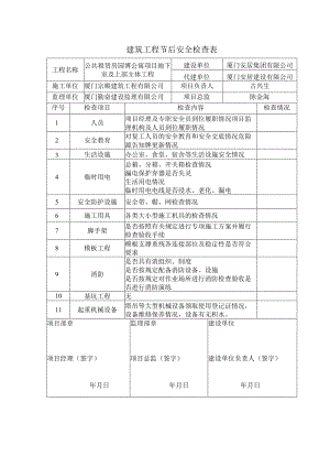 建筑工程节后安全检查表.docx