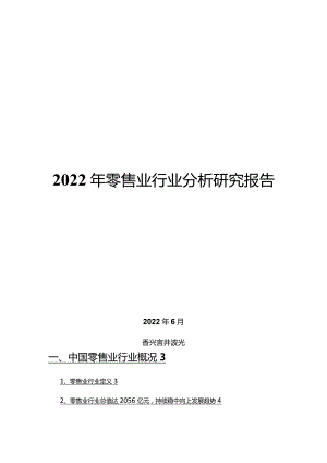 2022年零售业行业分析研究报告.docx