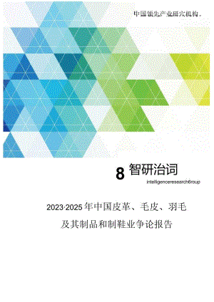 2023年-2025年中国皮革、毛皮、羽毛及其制品和制鞋业研究报告.docx