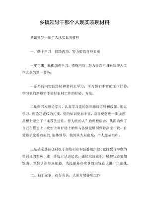 乡镇领导干部个人现实表现材料.docx