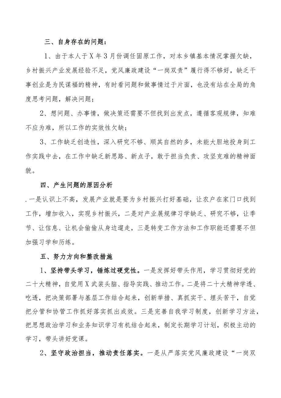 2022年度民主生活会发言提纲3.docx_第3页