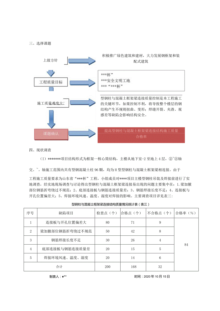 14、提高型钢柱与混凝土框架梁连接结构施工质量合格率合格率.docx_第3页