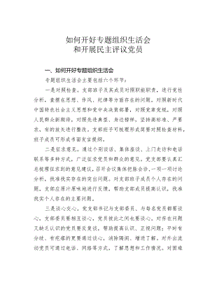 如何开好专题组织生活会和开展民主评议党员.docx