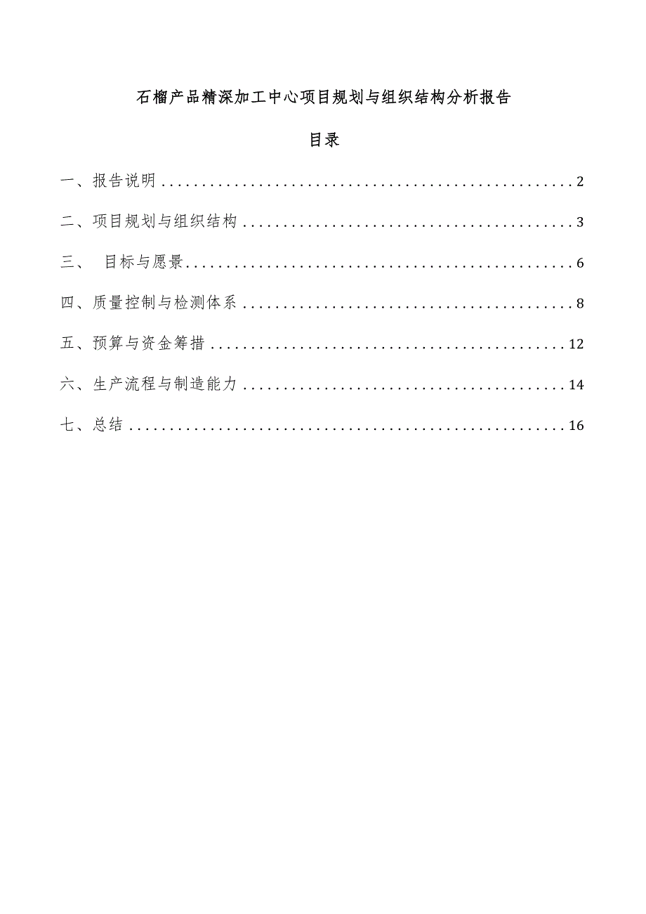 石榴产品精深加工中心项目规划与组织结构分析报告.docx_第1页