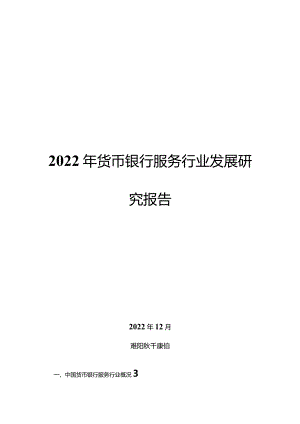 2022年货币银行服务行业发展研究报告.docx