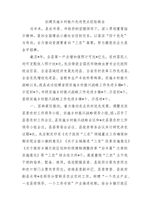 创建实施乡村振兴先进亮点经验做法.docx