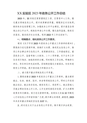 xx实验区2023年政务公开工作总结.docx