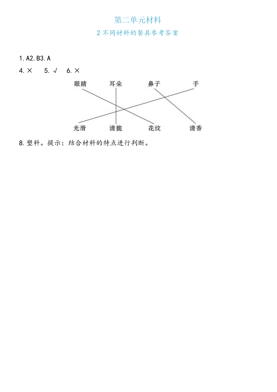 2-2不同材料的餐具（练习）二年级上册科学教科版.docx_第3页