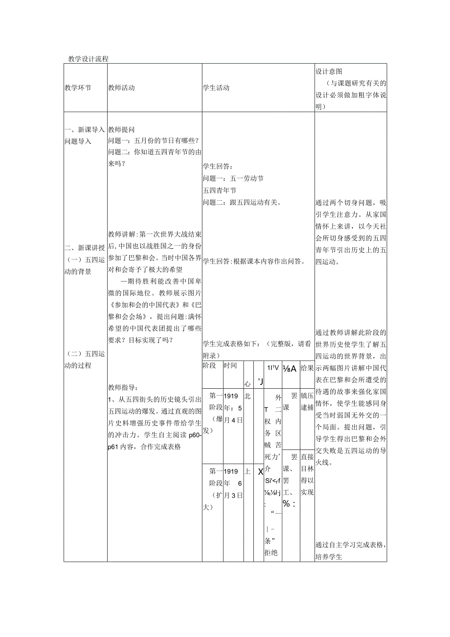 2023年秋季教学设计《五四运动》.docx_第3页