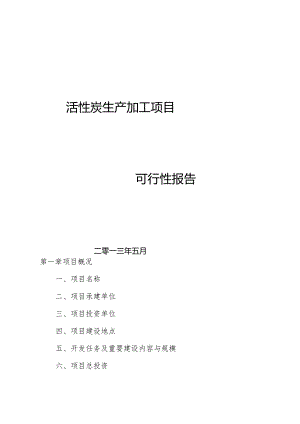 活性炭项目的可行性分析报告.docx