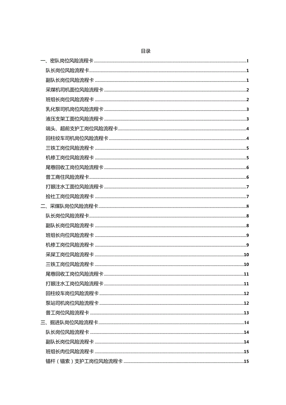 煤矿岗位风险流程卡.docx_第1页