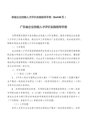 某省企业技能人才评价实施指导手册(DOC49页).docx